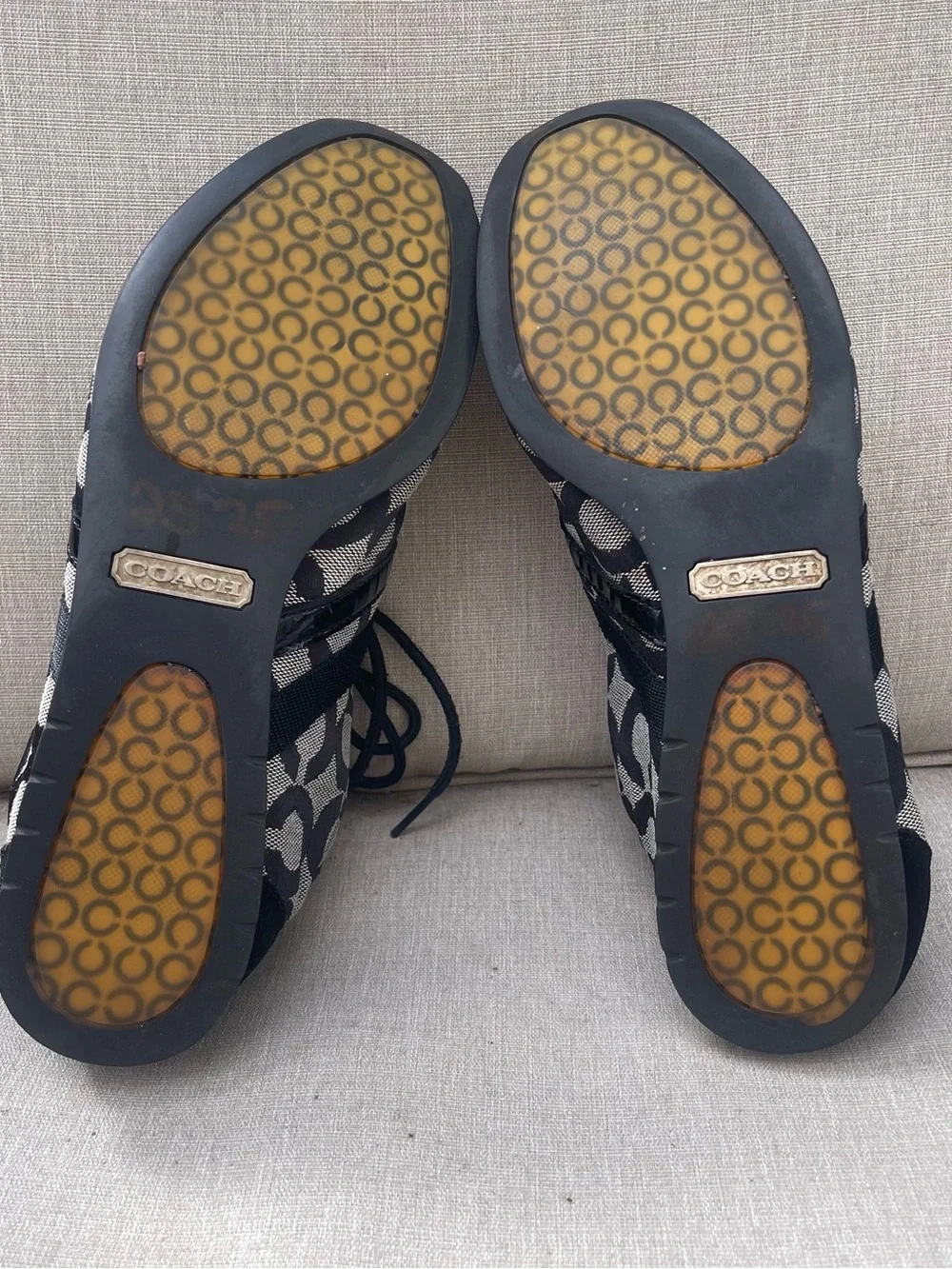 Coach Black & Gray Signature Logo Athletic Sneakers